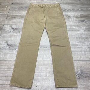 Balibaris Pants Mens 33x32 Beige Chino Straight Casual Flat Front Trousers